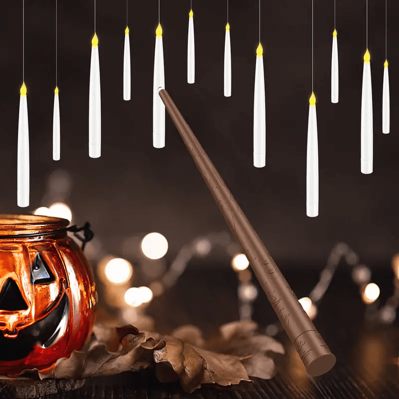 Magical Floating Candles with Wand - Perfect Halloween Gift!