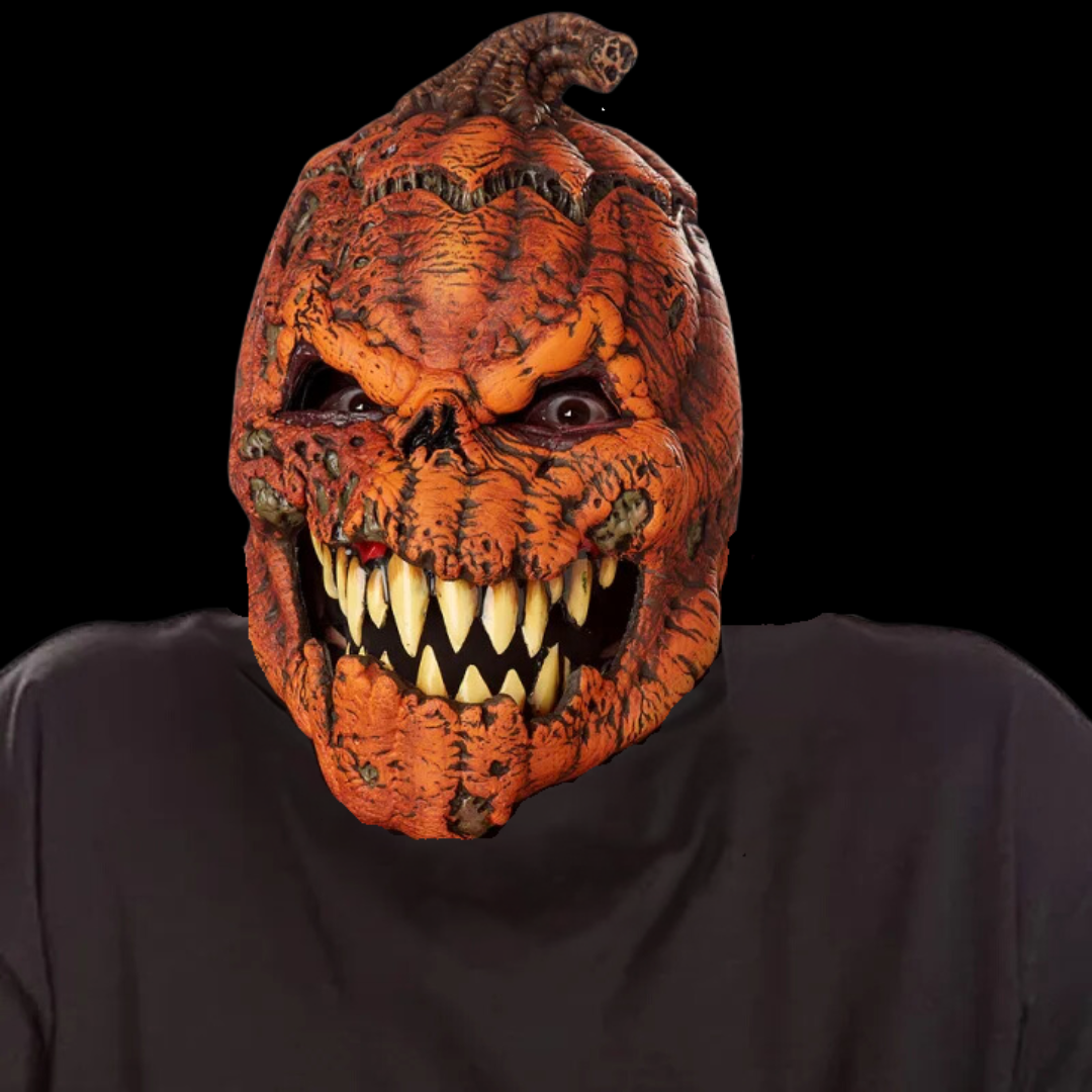 Pumpkin Mask With a Movable Jaw