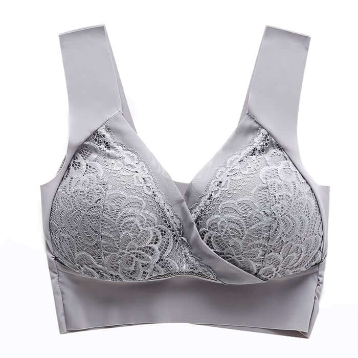 Plus Size Comfort Extra Elastic Wireless Support Lace Bra