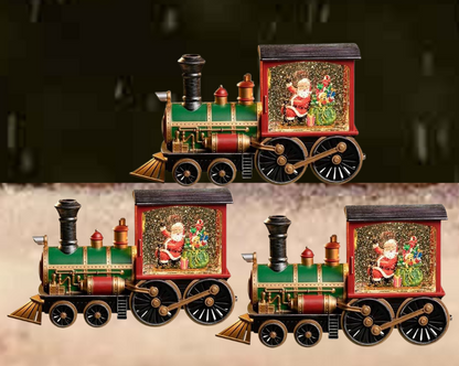 🚂 Christmas Train Illuminated, Lantern Decoration With Snow Globe, Santa Claus.