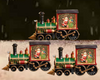 🎁 Christmas Gift 🚂🎅 Christmas Train Illuminated, Lantern Decoration With Snow Globe, Santa Claus.