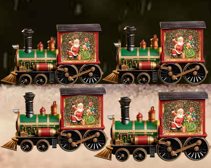 🚂 Christmas Train Illuminated, Lantern Decoration With Snow Globe, Santa Claus.